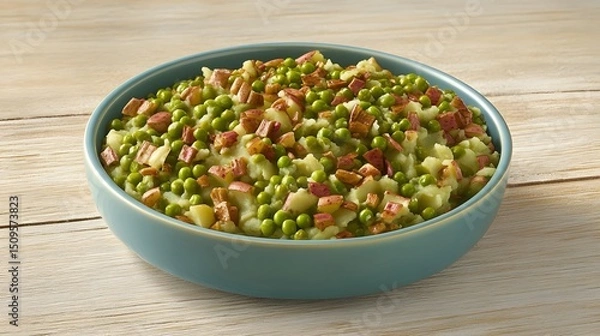 Obraz Delicious Mashed Potatoes with Peas and Roasted Potatoes