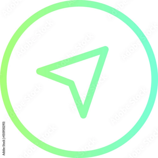 Fototapeta Navigation Icon Representing Location and Direction for User Interface Design