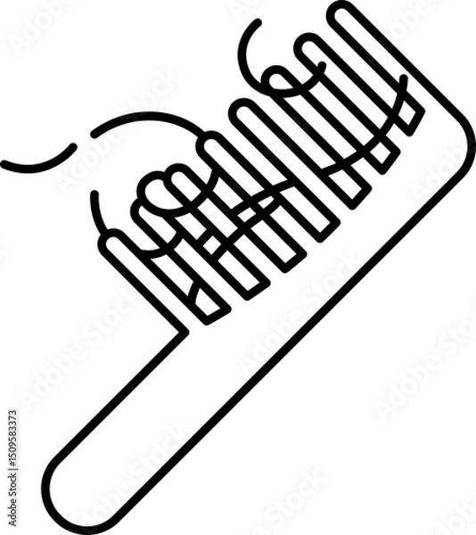 Fototapeta Stylish Hairbrush with Wooden Handle for Hair Care and Styling