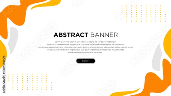 Fototapeta WAVE FLAT YELLOW ORANGE ABSTRACT BANNER DESIGN FOR BUSINESS
