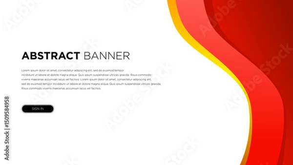 Fototapeta Red Gold Wave Abstract Background for Your Business