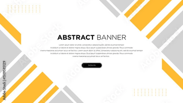 Fototapeta Simple Geometric Shapes Grey Yellow for Your Business Abstract Banner