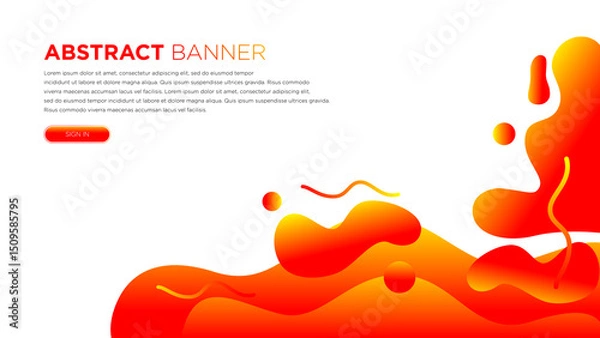 Fototapeta Modern simple abstract background red yellow gradient wave style for business