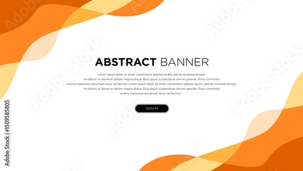 Fototapeta Simple white orange wave background for business