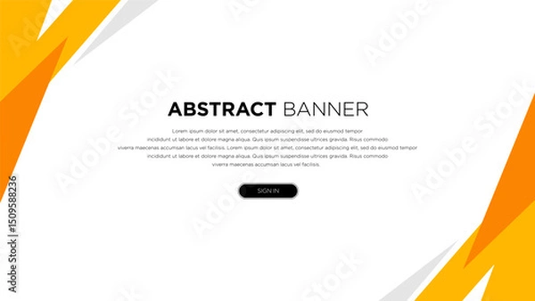 Fototapeta FLAT YELLOW ORANGE ABSTRACT BANNER DESIGN FOR BUSINESS