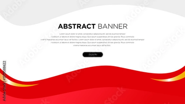 Fototapeta Simple Red Gold Wave Abstract Background for Your Business