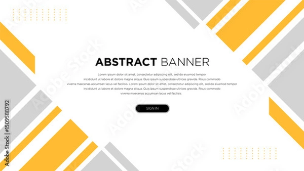 Fototapeta Simple Geometric Shapes Grey Yellow for Your Business Abstract Banner