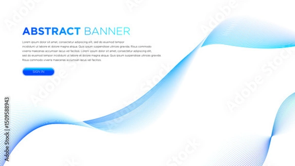 Fototapeta Blue wave modern abstract banner for your business