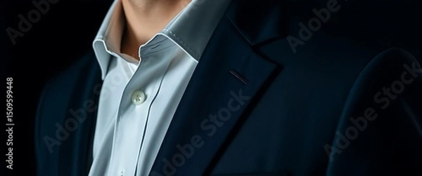 Fototapeta close up of a person wearing a suit and shirt