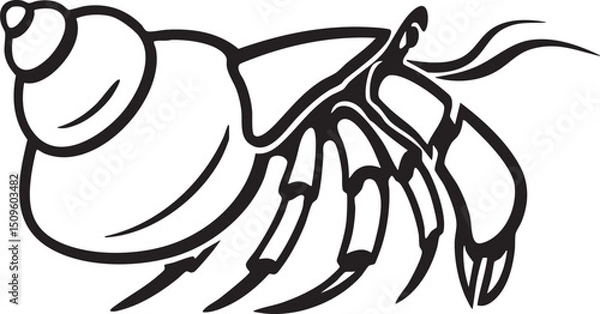 Obraz stylized of a large segmented arthropod with prominent claws.