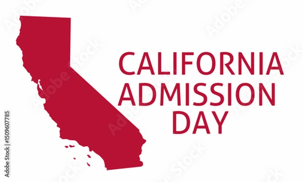 Obraz Happy California College Admissions Day. With the California Map perfect for celebrating California College Admissions Day on September 9th.