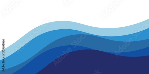 Fototapeta Sea waves layered vector background illustration and sea beach vector illustration. EPS 10