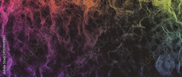 Fototapeta Vibrant abstract background featuring gradient of rainbow colors against black backdrop, creating dynamic and energetic visual effect. texture adds depth and interest to design