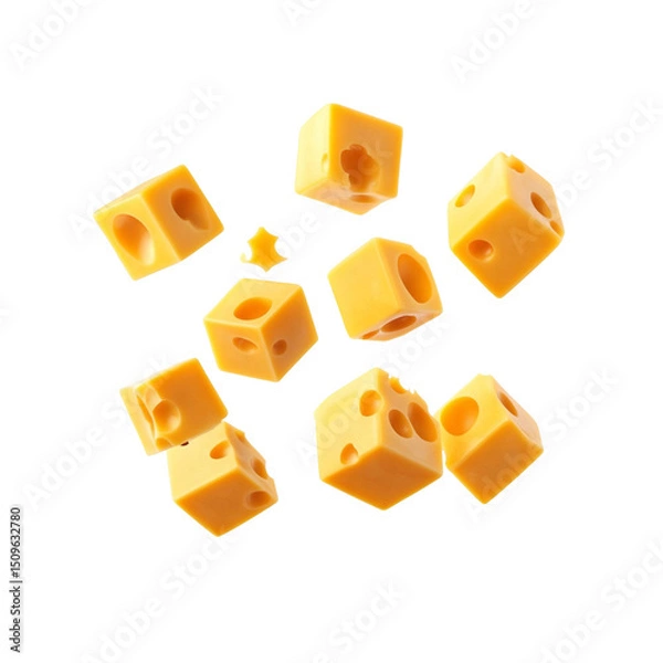 Fototapeta Closeup of colorful 3D toy blocks isolated on a white background