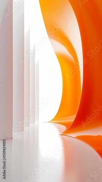 Obraz Digital technology Orange abstract 3d circular arch illustration poster background