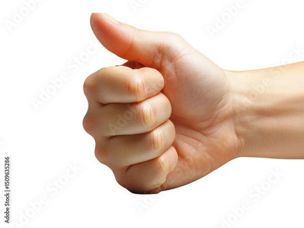Fototapeta A hand is shown with a thumbs up gesture