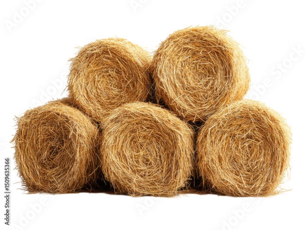 Fototapeta A pile of hay is stacked on top of each other