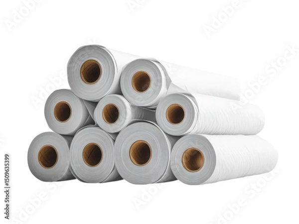 Fototapeta A stack of white rolls of paper