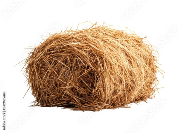 Fototapeta A pile of straw is on a white background