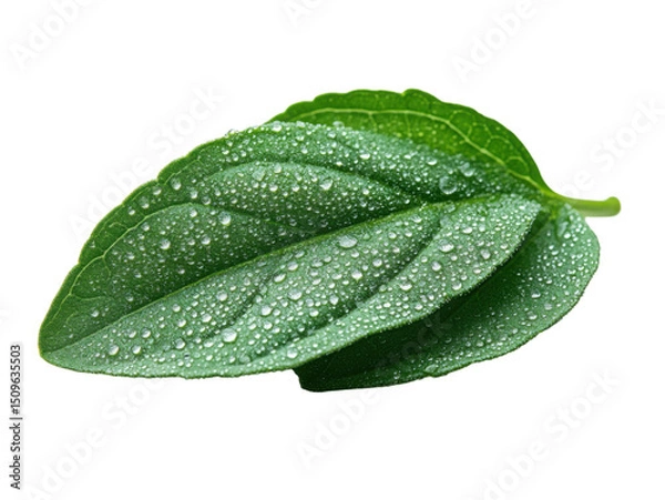 Fototapeta A leaf with water droplets on it