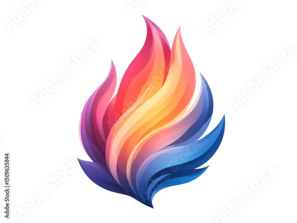 Fototapeta A colorful flame with blue, red, and yellow colors