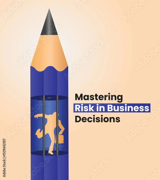 Fototapeta Mastering Risk in Business Decisions: A symbolic representation of navigating business challenges through strategic risk management