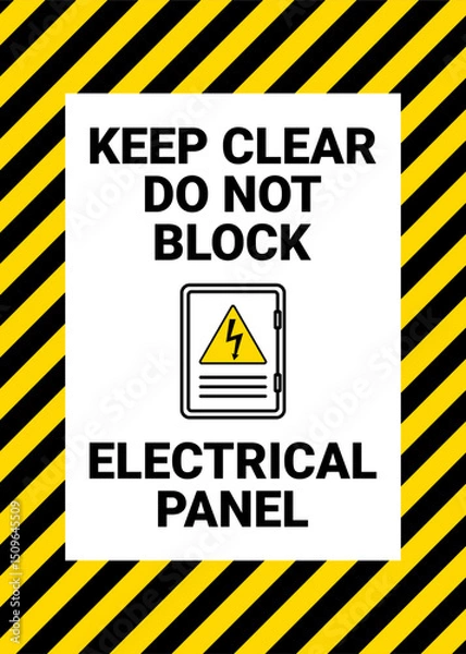 Fototapeta Keep Clear Do Not Block Electrical Panel Floor Sign