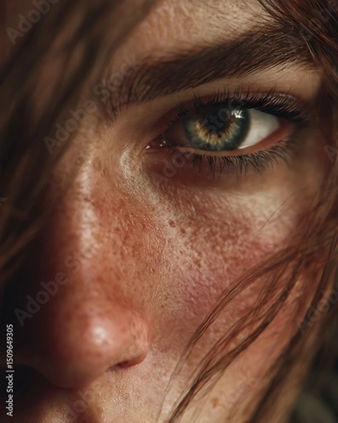 Fototapeta Focus on the distracted eyes, compared to the steady eyes and calm mind.