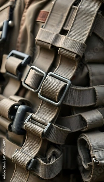 Fototapeta close up of a backpack with straps