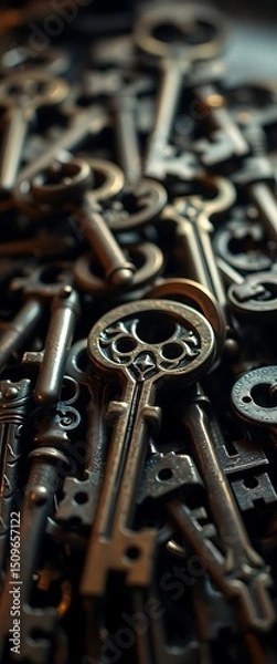 Fototapeta bunch of keys sitting on top of each other