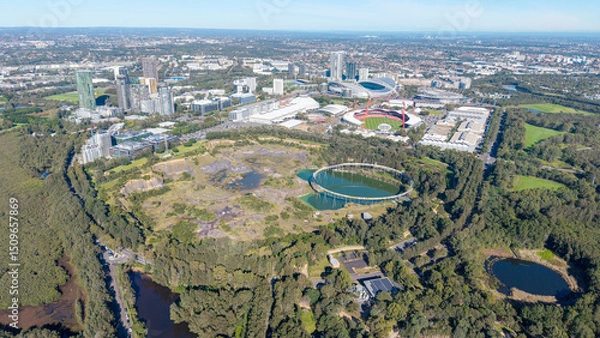 Obraz The  Sydney suburb of Olympic park ,site of the Sydney 2000 olympic games and brick pit park.