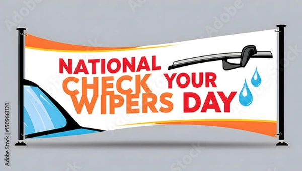 Obraz National check your wipers day banner in vector format.
