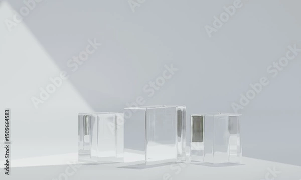 Fototapeta Minimal product placement background. podium display for product presentation. 3d illustration
