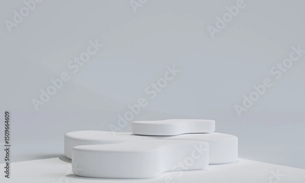 Fototapeta Minimal product placement. podium display for product presentation. 3d illustration.