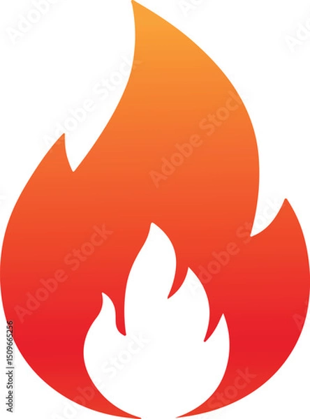 Fototapeta Fire Flame Vector Icon, Fire Flare Clipart Symbol for Web & Apps, Flat Isolated Element
