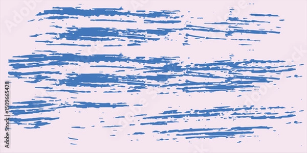 Fototapeta Grainy blue spiral brush stroke with spray texture. Hand drawn distress damaged edge vintage banner with spiral bold line. Grainy bold brush strokes texture with scattered tiny dots. Retro background.