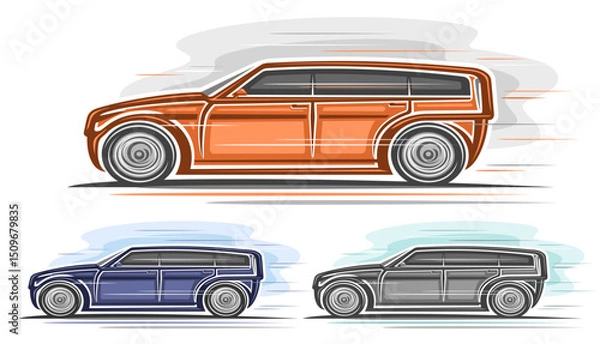 Obraz Vector futuristic SUV Cars set