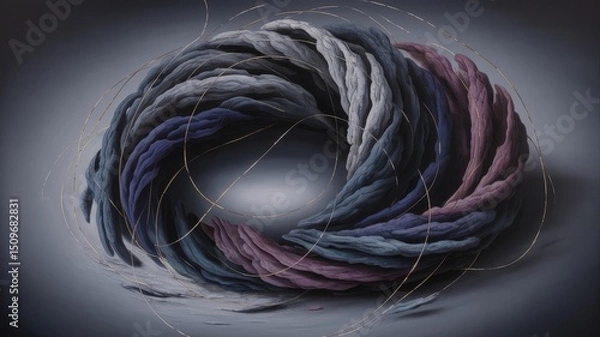 Fototapeta Ethereal Vortex of Interwoven Hues and Glimmering Filaments