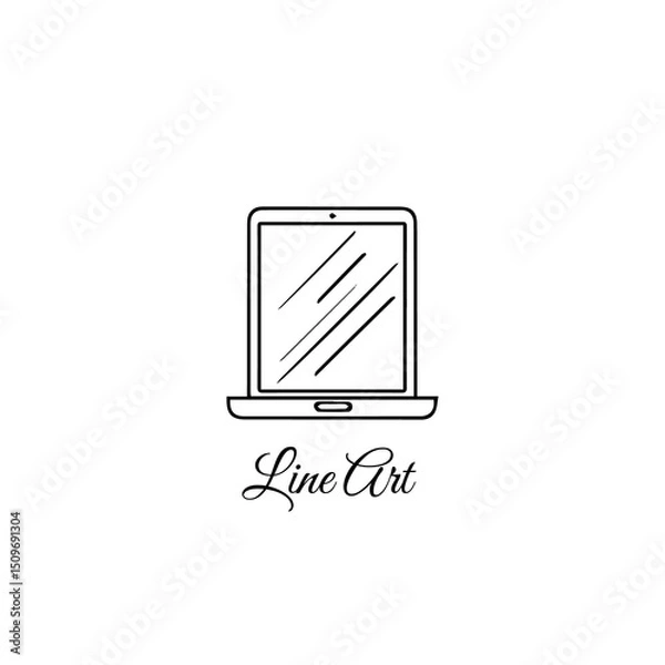 Obraz Simple Laptop Outline, Art of a Laptop