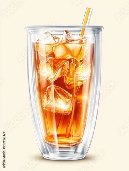 Obraz Iced tea in a double-walled glass