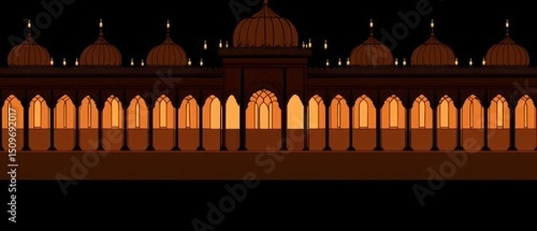 Obraz Illuminated ancient structure