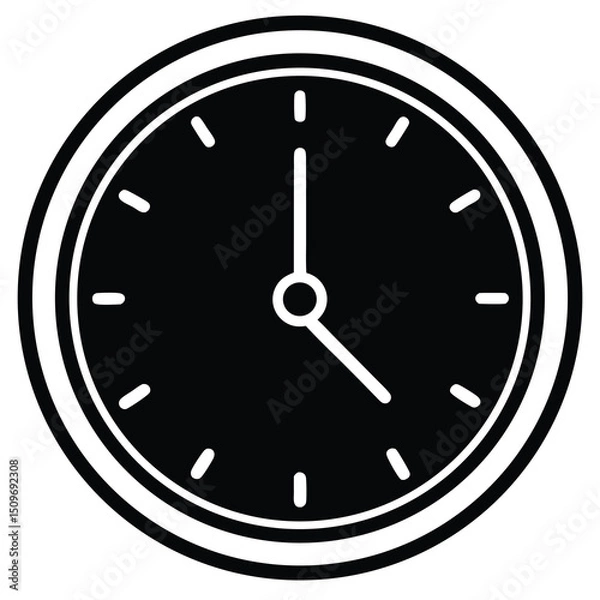Obraz Simple outline glyph style wall clock icon