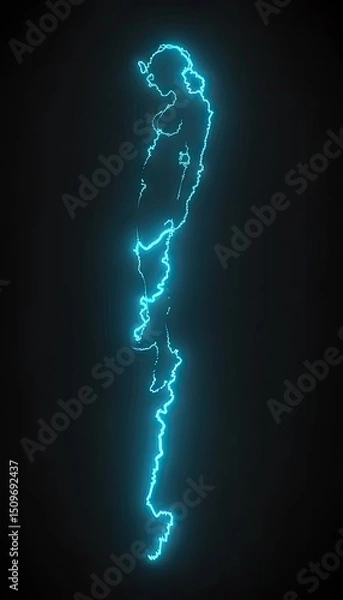 Obraz Illuminated map outline