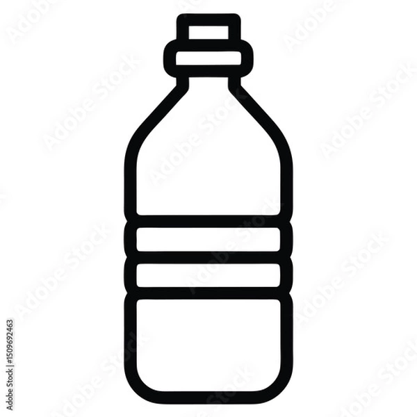 Obraz Outline and glyph style water bottle icon set