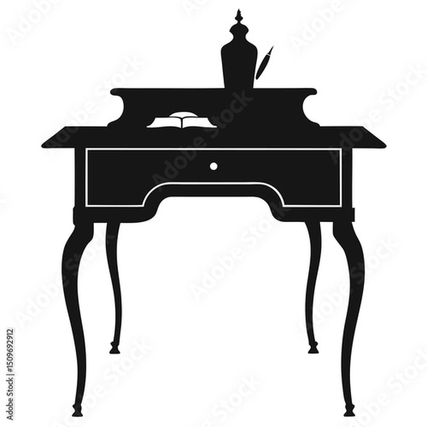 Obraz Silhouette illustration of a writing desk