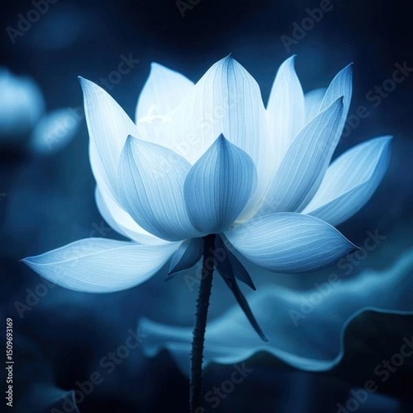 Obraz Illuminated white lotus flower