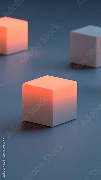 Obraz Illuminated white cubes