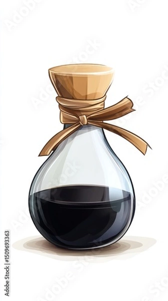 Obraz Illustration of a dark liquid bottle