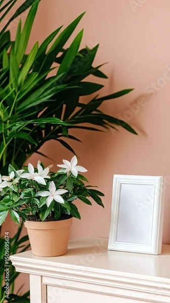 Obraz Interior plants and a frame