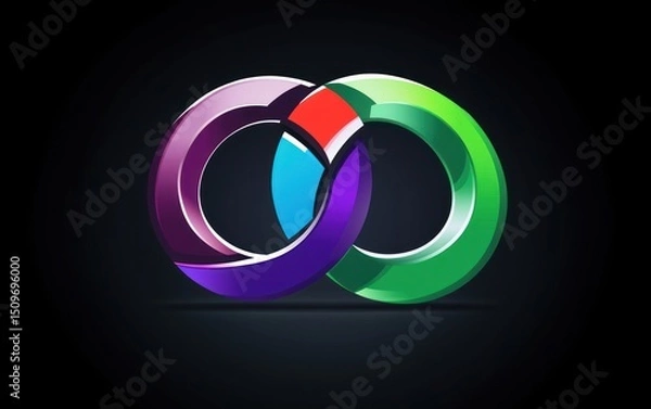 Obraz Intertwined colorful rings